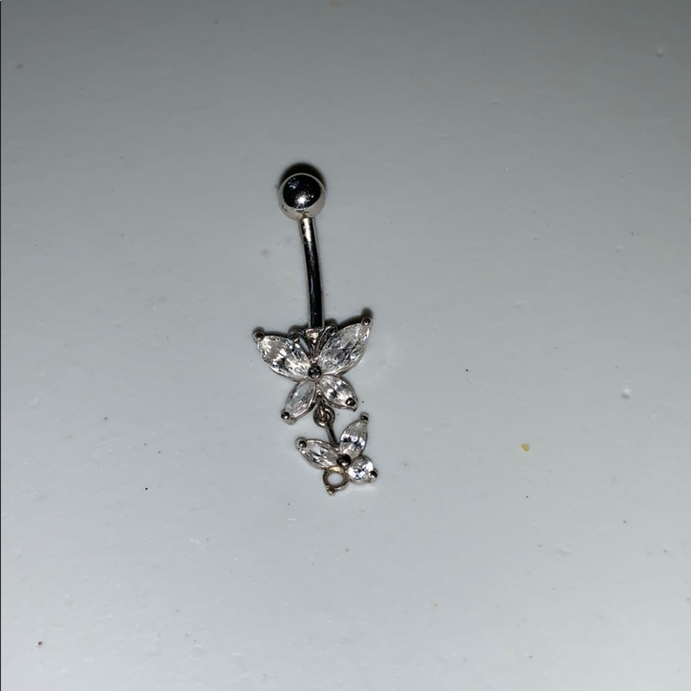 Butterfly belly button ring